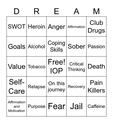 Quit Quitting Bingo Card