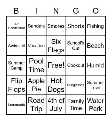 WCP UBC Summer Social 2022 Bingo Card