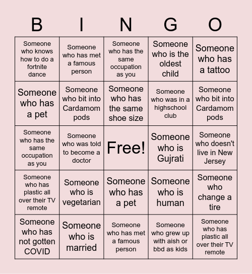 A&S Wedding Bingo Card