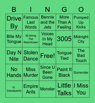 Whose Mix Is It Anyway? Bingo Card