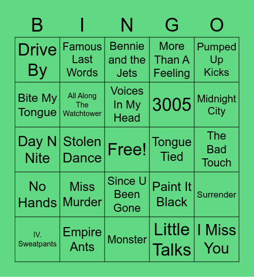 Whose Mix Is It Anyway? Bingo Card