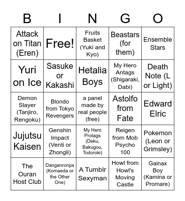Boingo Bingo Card