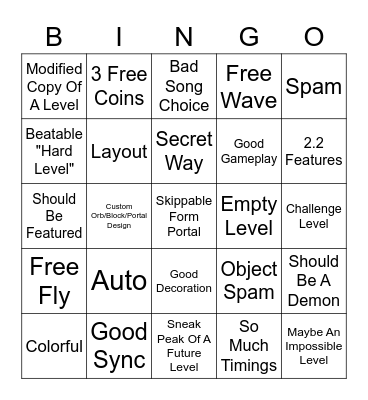 Recent Tab BINGO Card