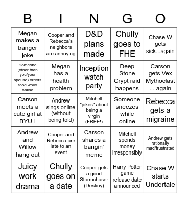 Group Weekly Bingo (6/7/22 - 6/14/22) Bingo Card
