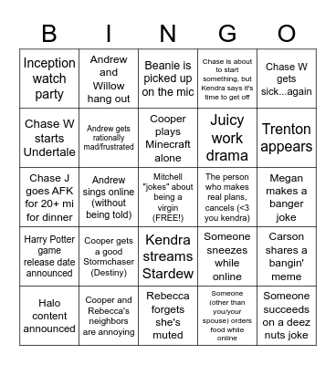 Group Weekly Bingo (6/7/22 - 6/14/22) Bingo Card