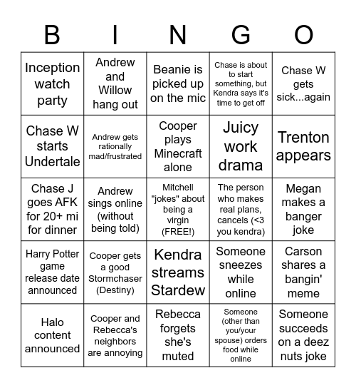 Group Weekly Bingo (6/7/22 - 6/14/22) Bingo Card