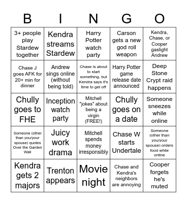 Group Weekly Bingo (6/7/22 - 6/14/22) Bingo Card