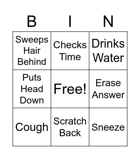 Proctor Bingo Card