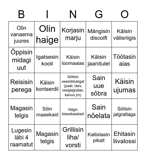 SUVEBINGO Card