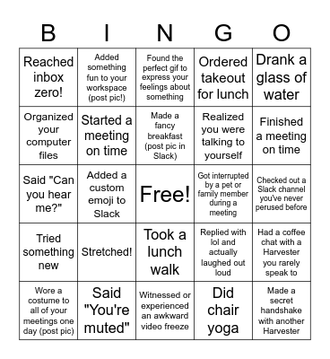 Social Days Bingo! Bingo Card
