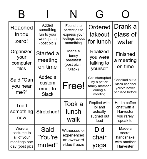 Social Days Bingo! Bingo Card