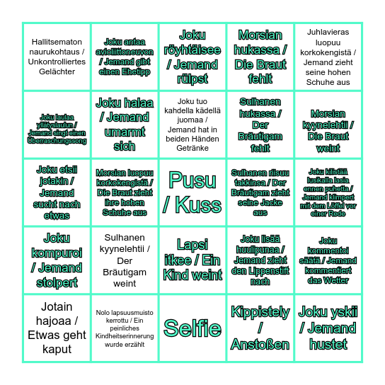 Hääbingo / Hochzeits-bingo Card