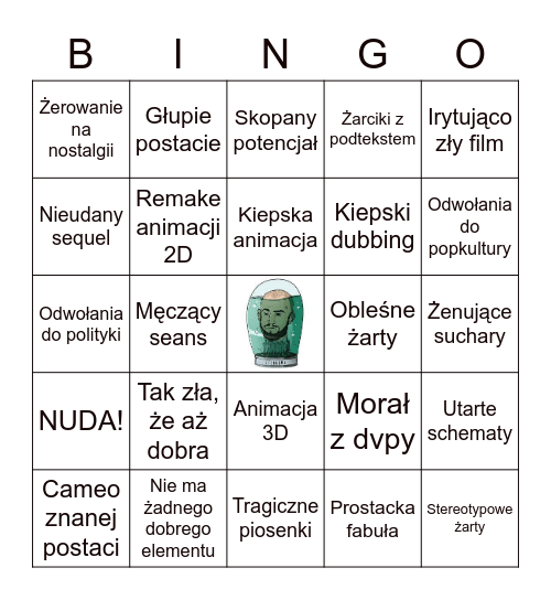 BINGO! Najgorsze Animacje Bingo Card