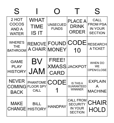 SLOT POSSE BINGO Card