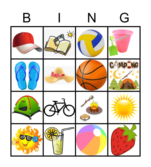 Wakacje Bingo Card