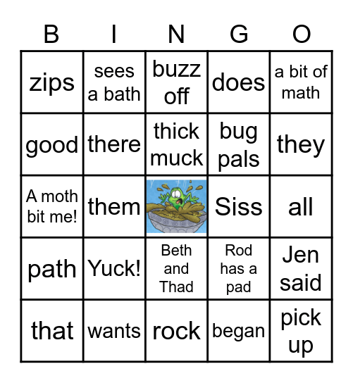 Zac's Bath Bingo Card