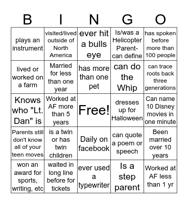Abiltities First Leadership BINGO Card