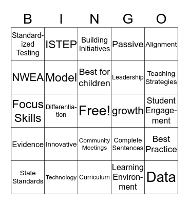 Education Bingo Card