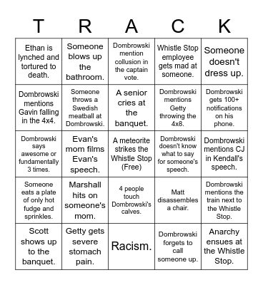 Iroquois T&F Banquet Bingo 2022 Bingo Card