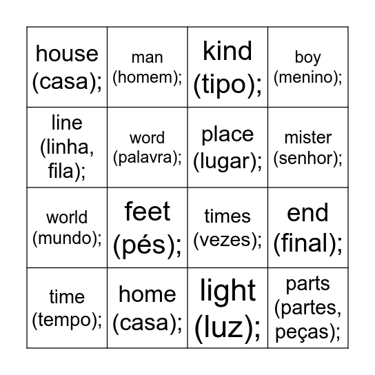 Chá da Tatá Bingo Card