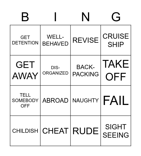 COL3 Bingo Card