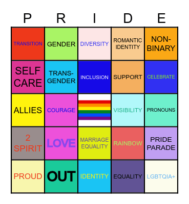 ROCKSTAR PRIDE BINGO Card