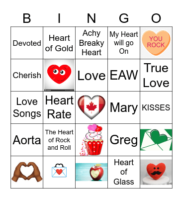 CTO - I HEART  Bingo Card