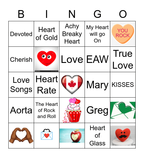 CTO - I HEART  Bingo Card