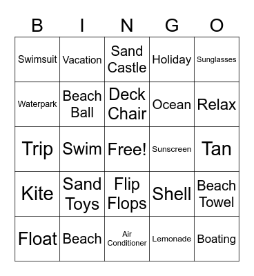 GoAuto fun in the Sun Bingo Card