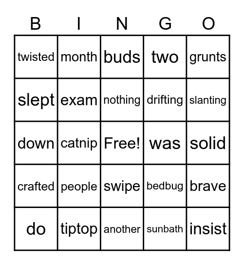 Chapter 12 Fundations Bingo Card