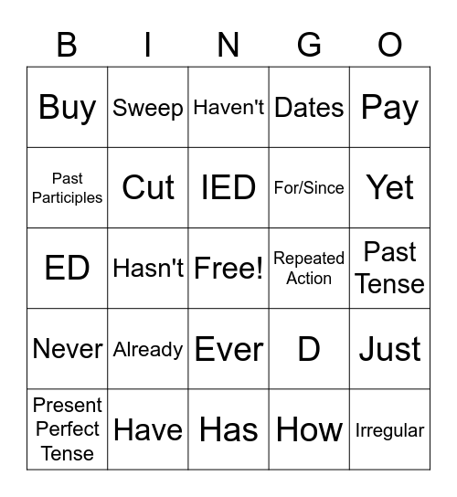 Chapter 11 Bingo Card