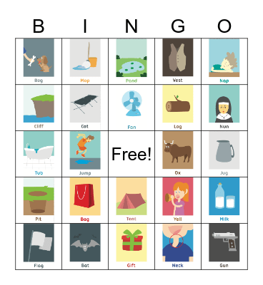 short vowel- AEIOU Bingo Card