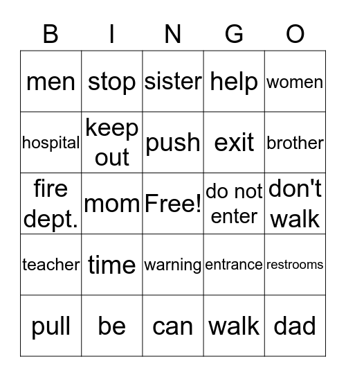 Friday fun! Bingo Card