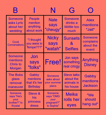 Summer Kickoff BIngo Card