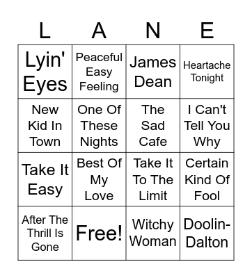 LIFE IN THE FAST Bingo Card