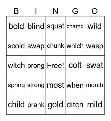 Unit 1 Week 2 Bingo Card