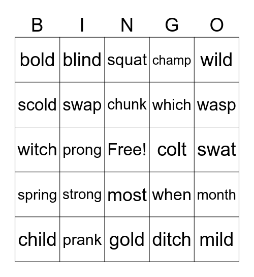 Unit 1 Week 2 Bingo Card