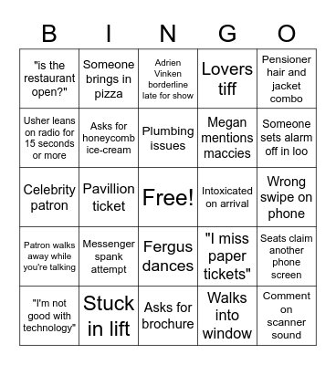 Trp Bingo Card