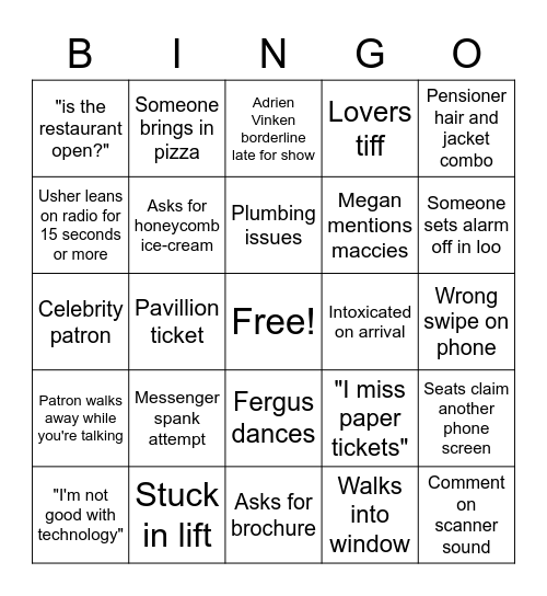 Trp Bingo Card