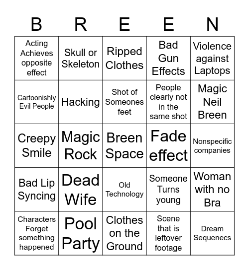 BREEN-Go Bingo Card