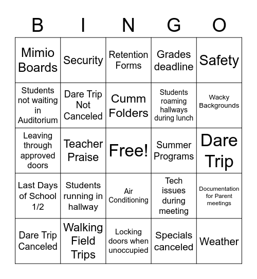 PLS BINGO Card