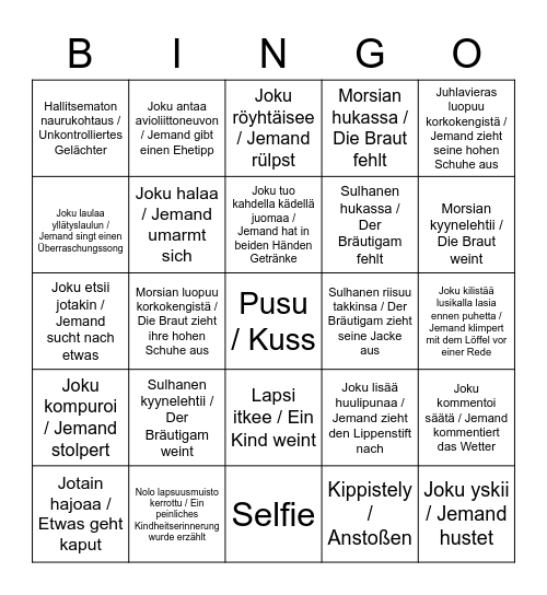 Hääbingo / Hochzeits-bingo Card