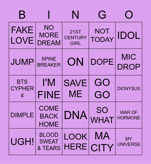 BINGO!!! @babybutter_ Bingo Card