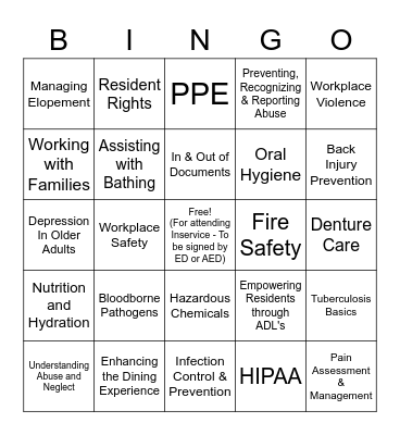 The Grove at Midtown - Relias Bingo Card