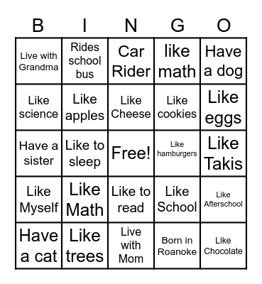 21st Century Afterschool Bingo Card