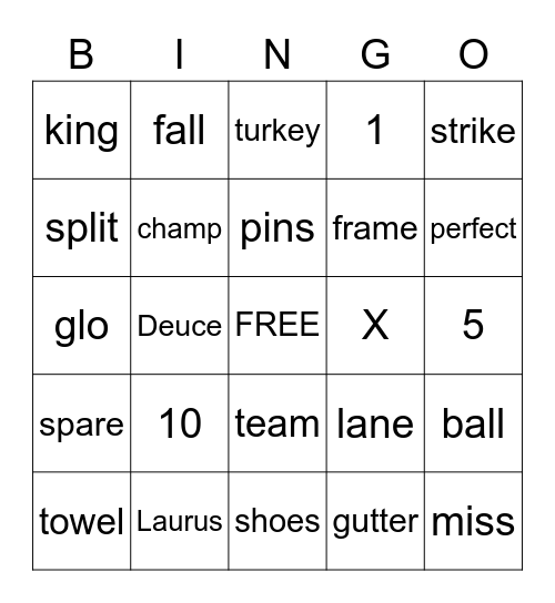 Team Laurus Bingo Card