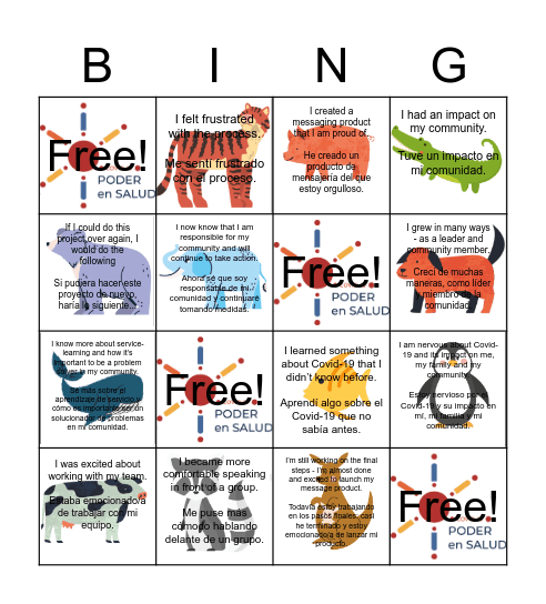 Lotería Reflexión Bingo Card