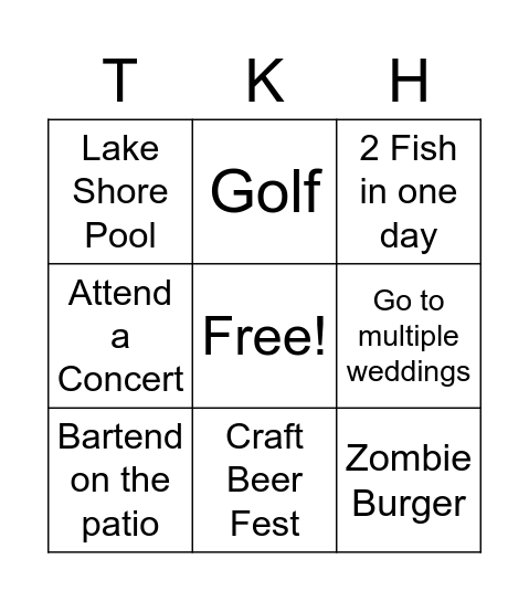 Token Bingo Card