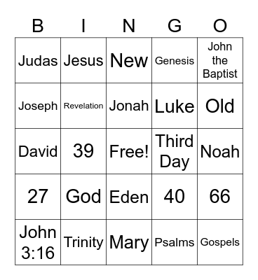 AWANA BIBLE BINGO Card