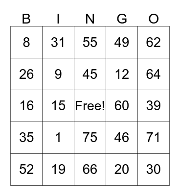 Colleen's 50th Birthday Bingo Card